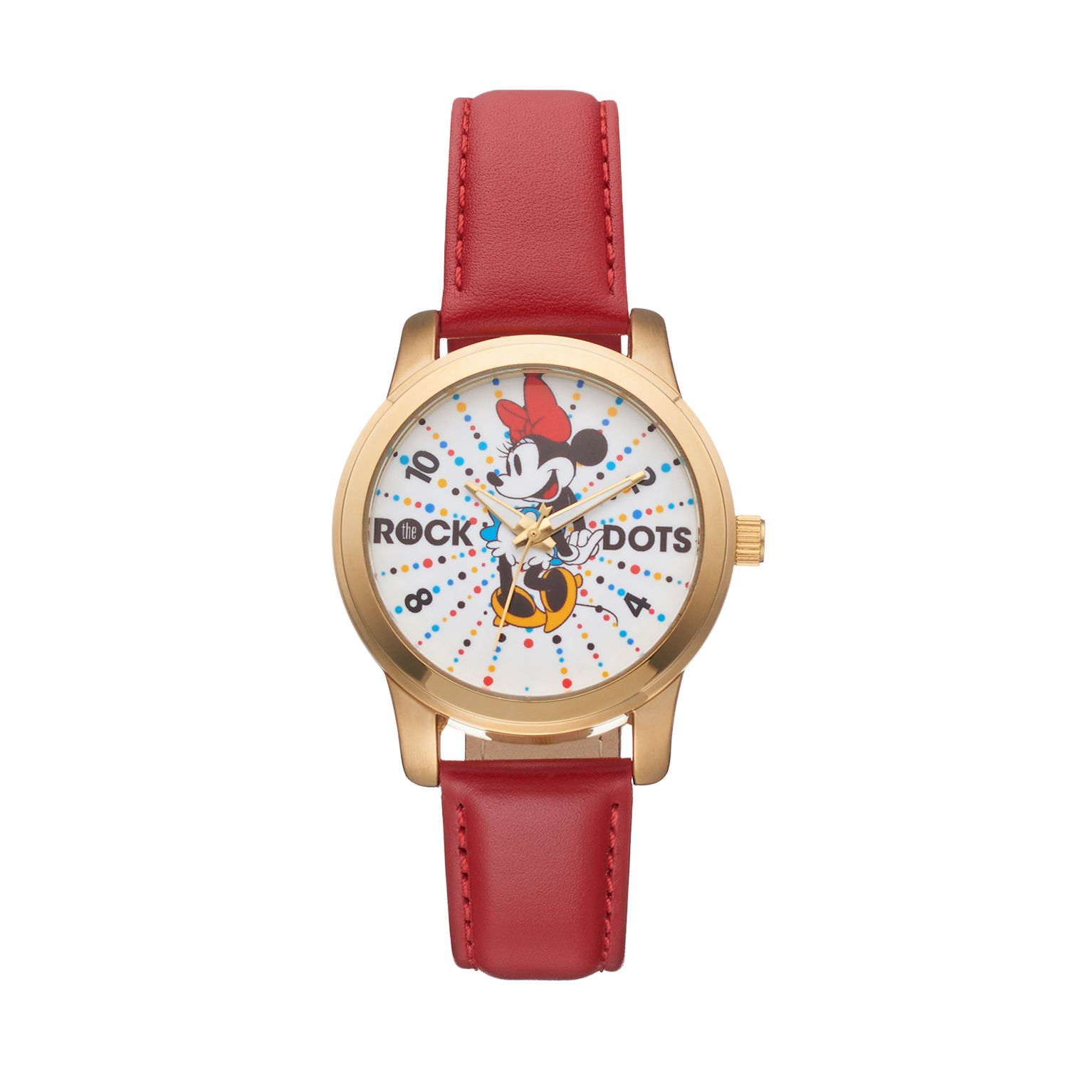 Image for Disney 's Minnie Mouse "Rock the Dots" Women's Leather Watch at Kohl's.