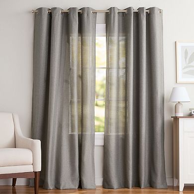 Exclusive Home 2-pack Loha Linen Grommet Top Window Curtains