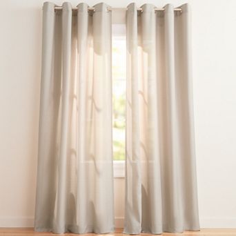 Exclusive Home 2-pack Loha Linen Grommet Top Window Curtains