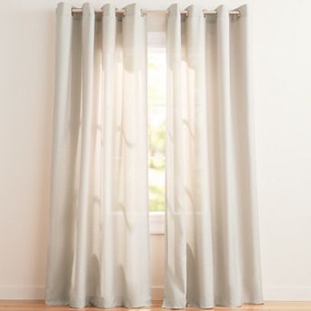 Exclusive Home 2-pack Loha Linen Grommet Top Window Curtains