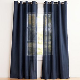 Exclusive Home 2-pack Loha Linen Grommet Top Window Curtains