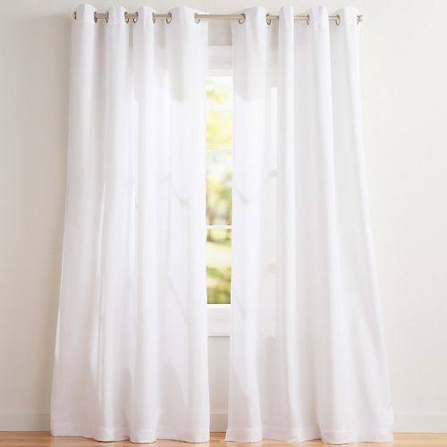 Exclusive Home 2 Pack Loha Linen Grommet Top Window Curtains
