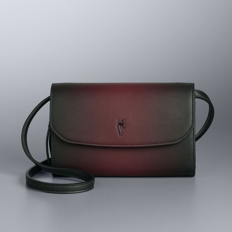 Simply Vera Vera Wang Signature Envelope Crossbody Bag, Dark Pink