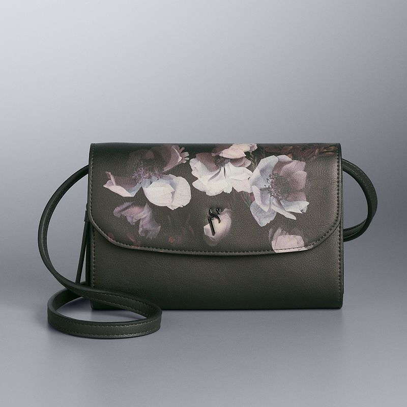 Simply Vera Vera Wang Signature Envelope Crossbody Bag, Black