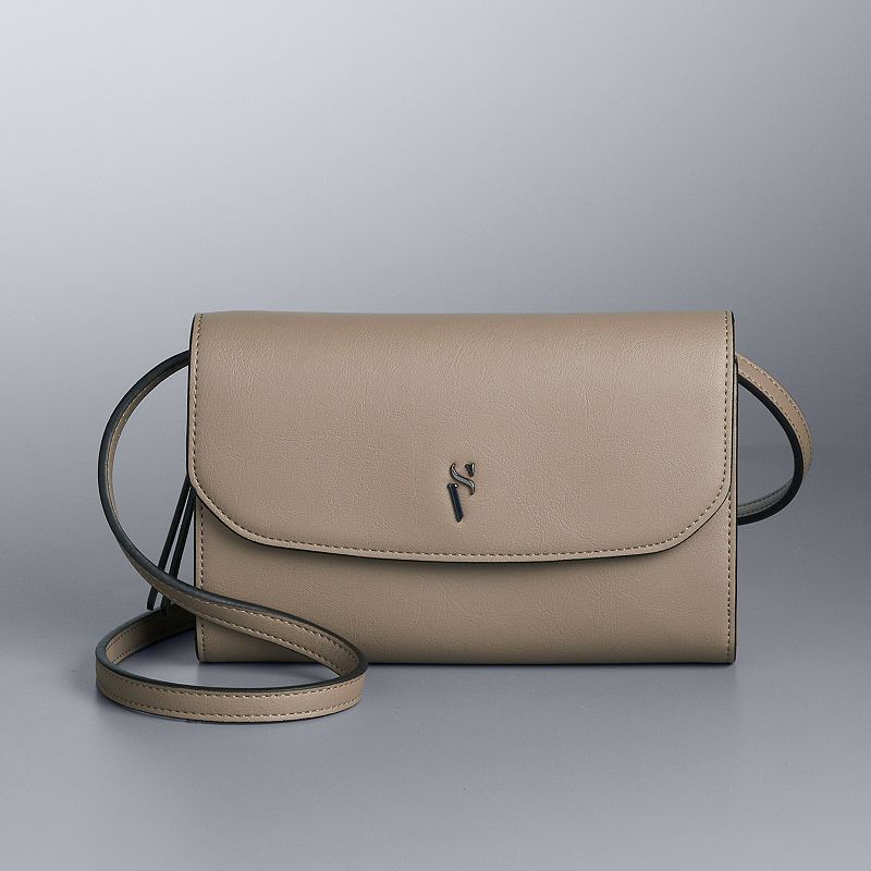 Simply Vera Vera Wang Signature Envelope Crossbody Bag, Brown