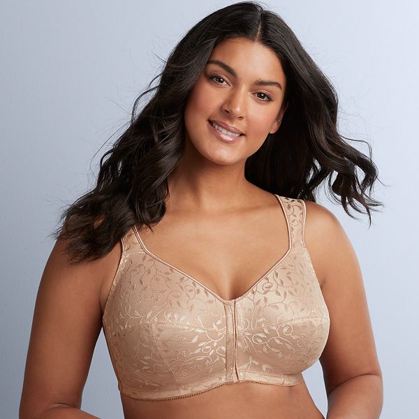 JUST MY SIZE Women's Easy On Front Close Wirefree Bra MJ1107 