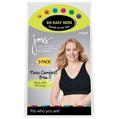 Just My Size Bras: 2-pack Pure Comfort Full-Figure Wire-Free Bra 1263