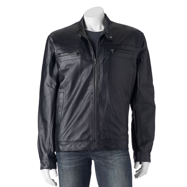 Big & Tall Vintage Leather Leather Racer Jacket