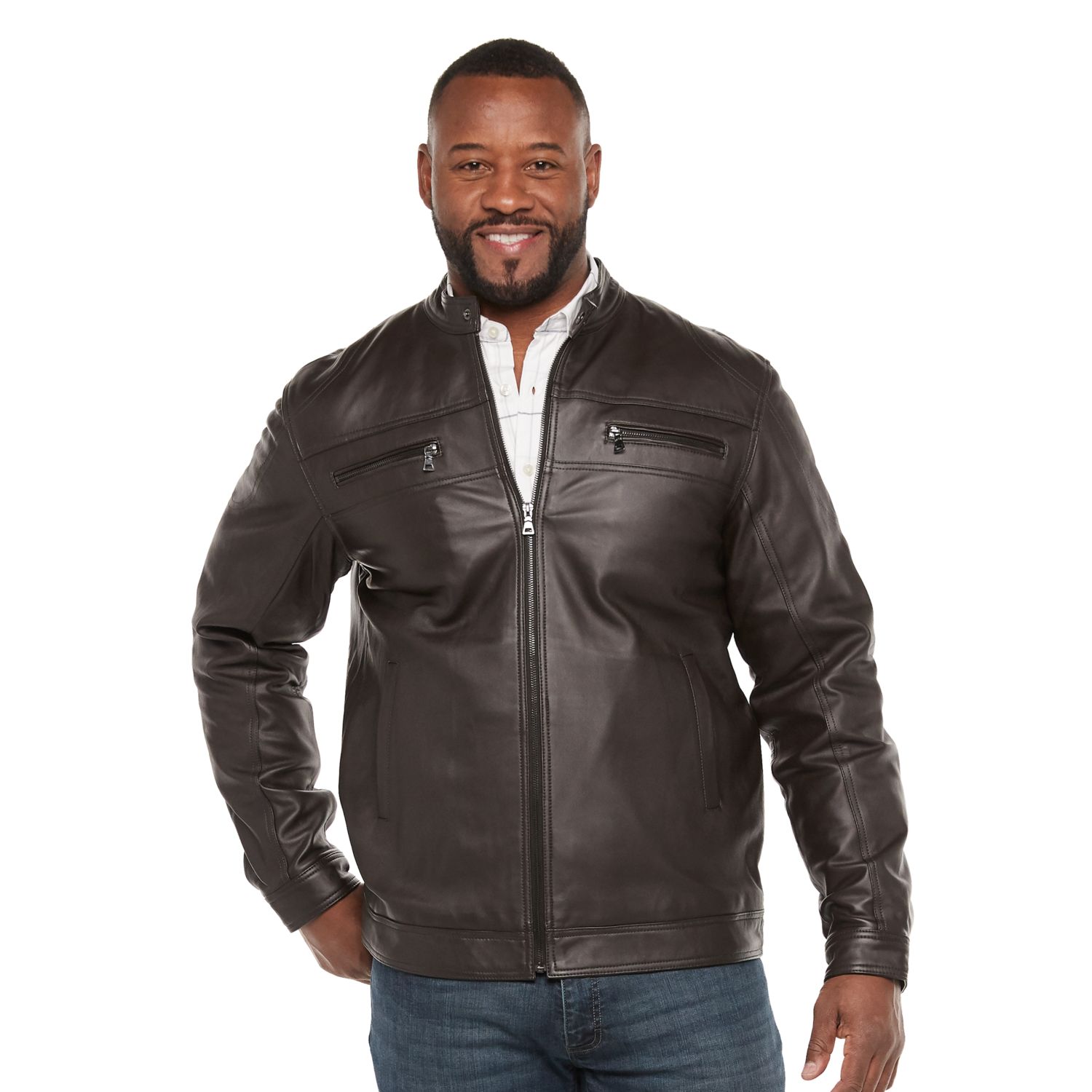 kohls mens leather bomber jacket