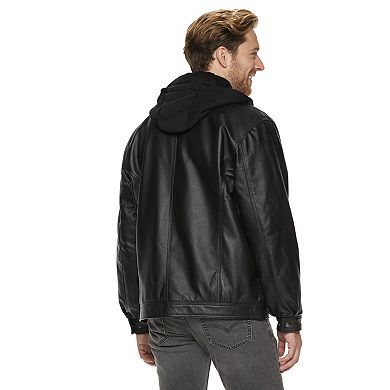 Men's Vintage Leather Hooded Jacket