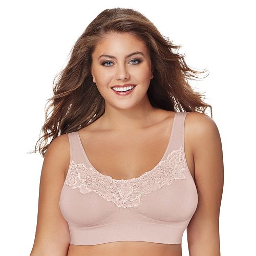 Just My Size Bras 2pack Pure Comfort Lace FullFigure WireFree Bra 1271