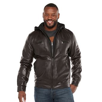 Big & Tall Vintage Leather Leather Racer Jacket