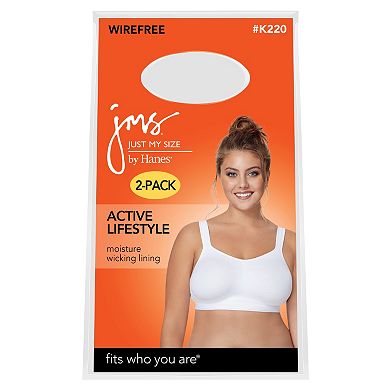 Just My Size Bras: 2-pack Active Lifestyle Full-Figure Wire-Free Bra K220