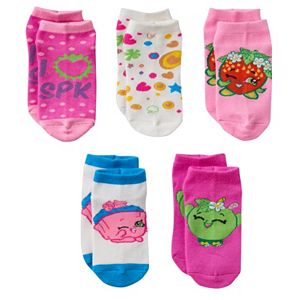 Girls 7-16 Shopkins 5-pk. No-Show Pattern Socks