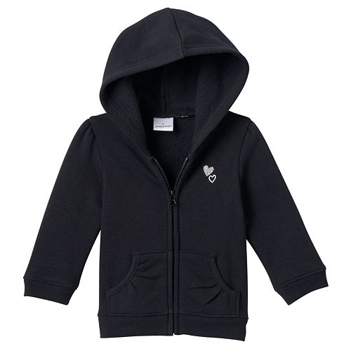 Baby Girl Jumping Beans® Glitter Heart Fleece Hoodie