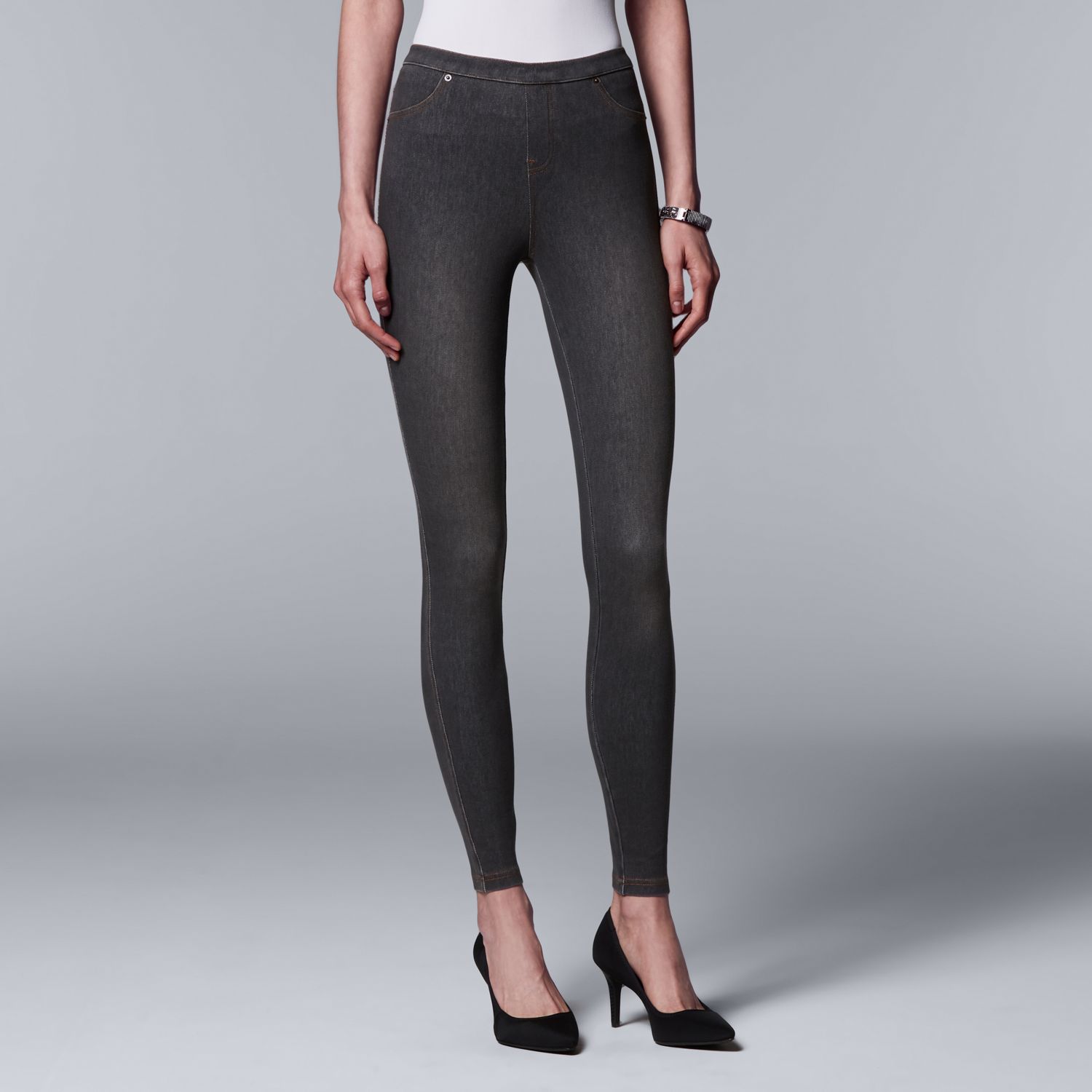 grey denim leggings