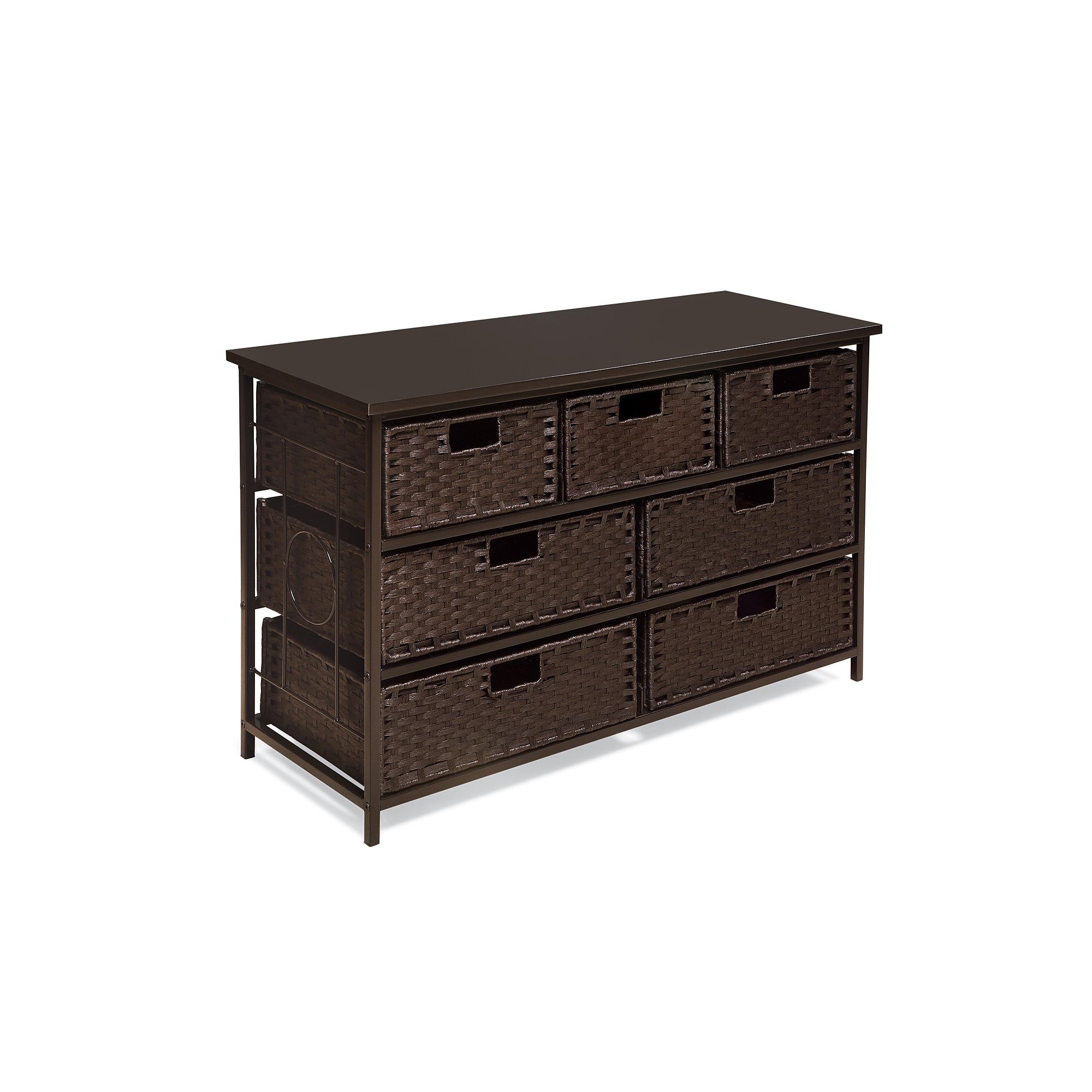 Badger Basket August Collection Wide 7-Basket Storage Unit, Brown