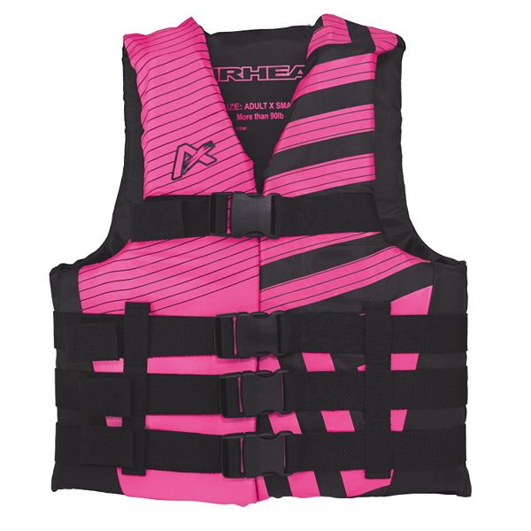 Airhead Trend Unisex Safety Life Jacket Vest for Men or Women Boat Fishing, Kayaking, Water Skiing, and Boating, Adult 2XL-3XL (Pink/Black)