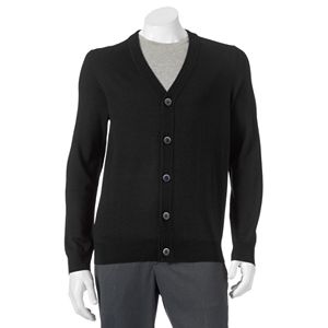 Big & Tall Apt. 9 Modern-Fit Marled Merino Cardigan Sweater