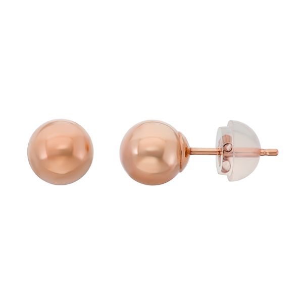 10 Pcs 4mm Rose Gold Plated Earring Studs Stud Earring Posts Rose Gold Earring Posts Rose Gold Ball Ear Pad Earring Findings EAG027