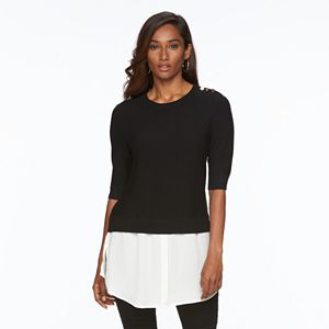 Women's Apt. 9® Mock-Layer Ribbed Top