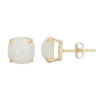 Designs by Gioelli 14k Gold Simulated White Opal Stud Earrings