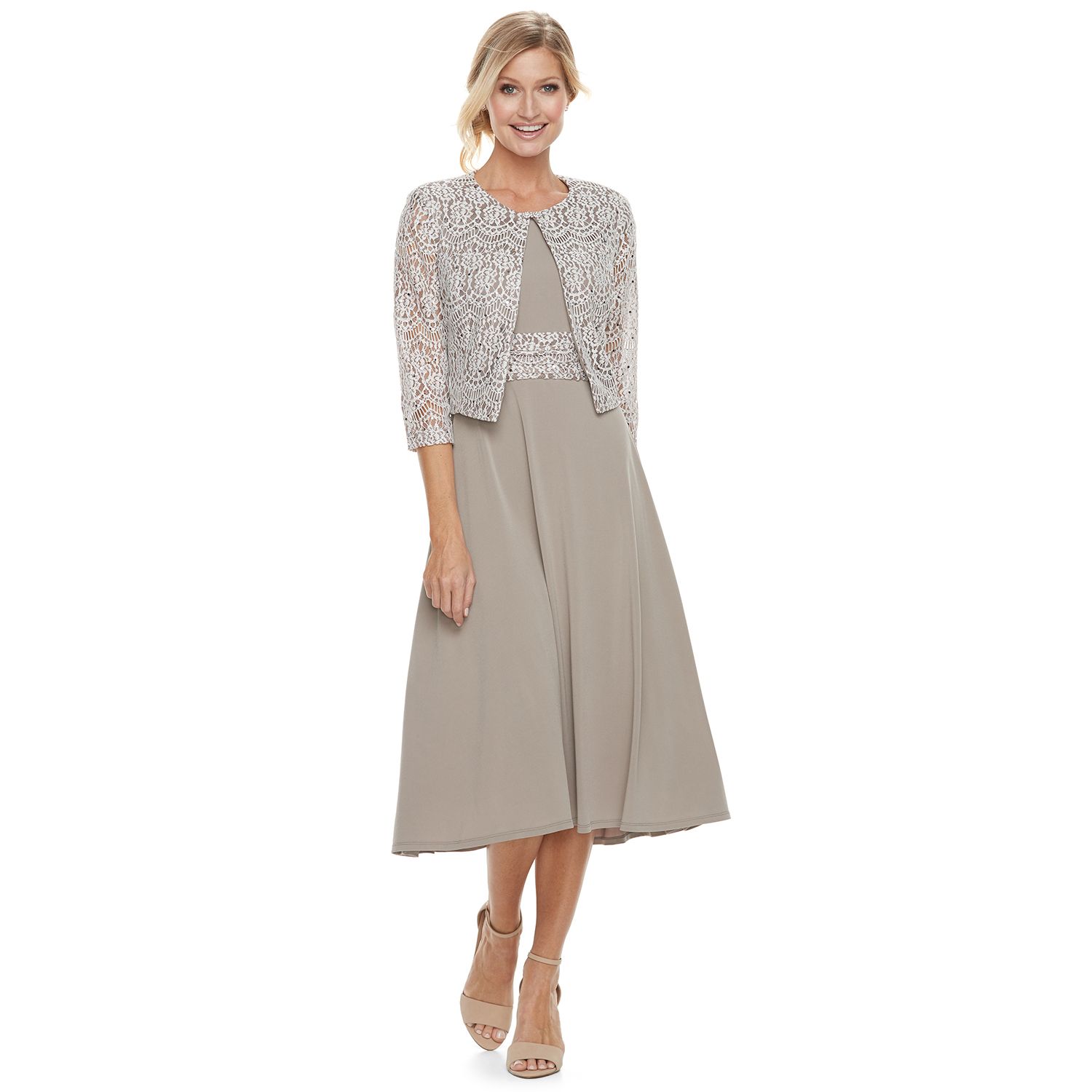 a line dress with shrug