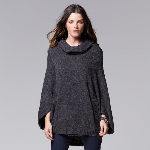 Women's Simply Vera Vera Wang Cowlneck Poncho Sweater