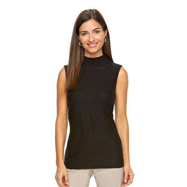 Women's Dana Buchman Ribbed Mockneck Sweater