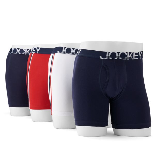 Jockey Men's Boxer Briefs Size S Red/Black Stretch NEW Box/3 MSRP