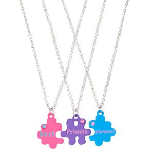 Girls 4-16 3-pc. Best Friends Forever Puzzle Piece Necklace Set