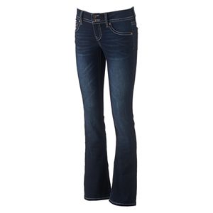 Juniors' Hydraulic Studded Bootcut Jeans