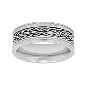 Steel Nation Men's Stainless Steel Braided Wedding Band