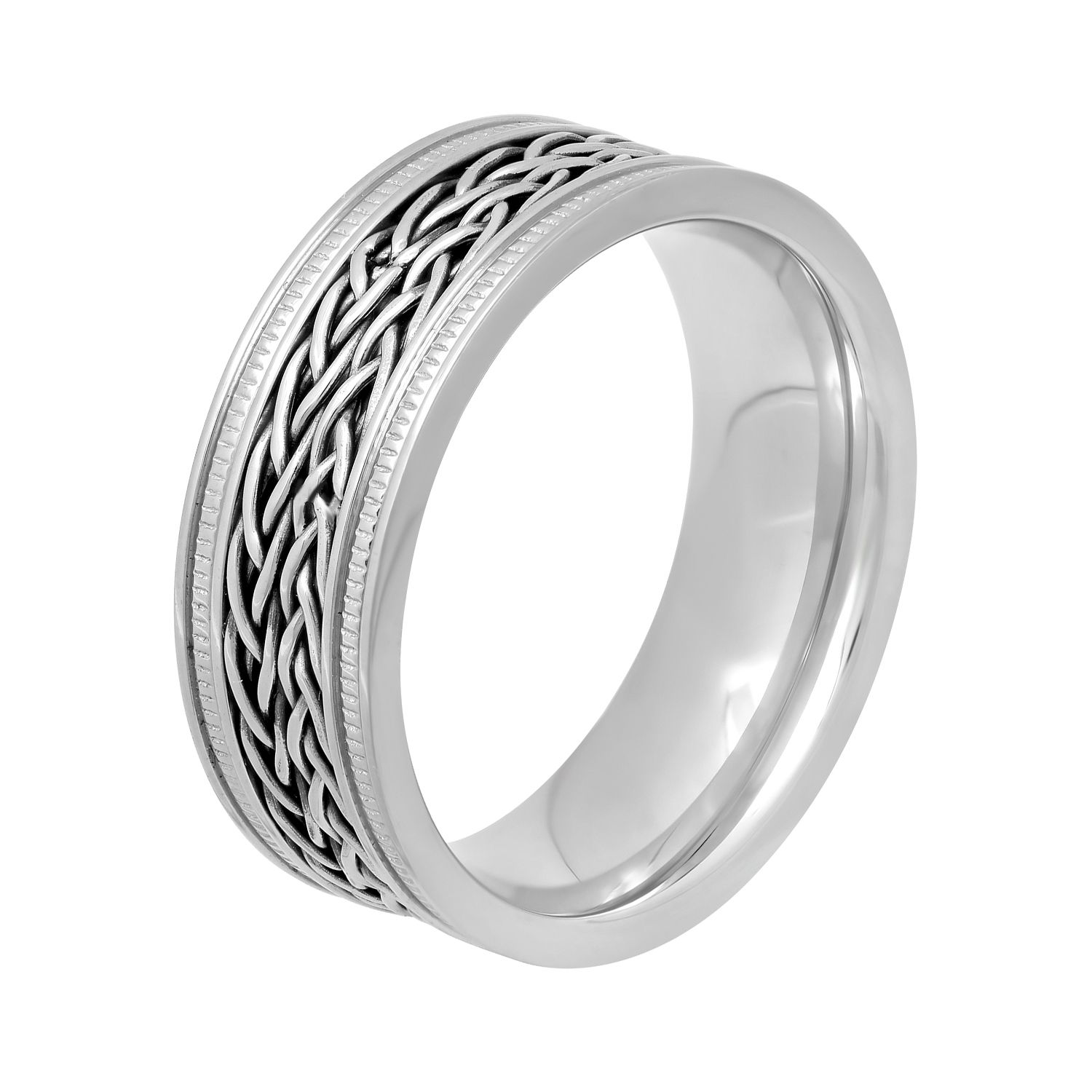 Men S Stainless Steel Braided Wedding Band   2607009 ALT