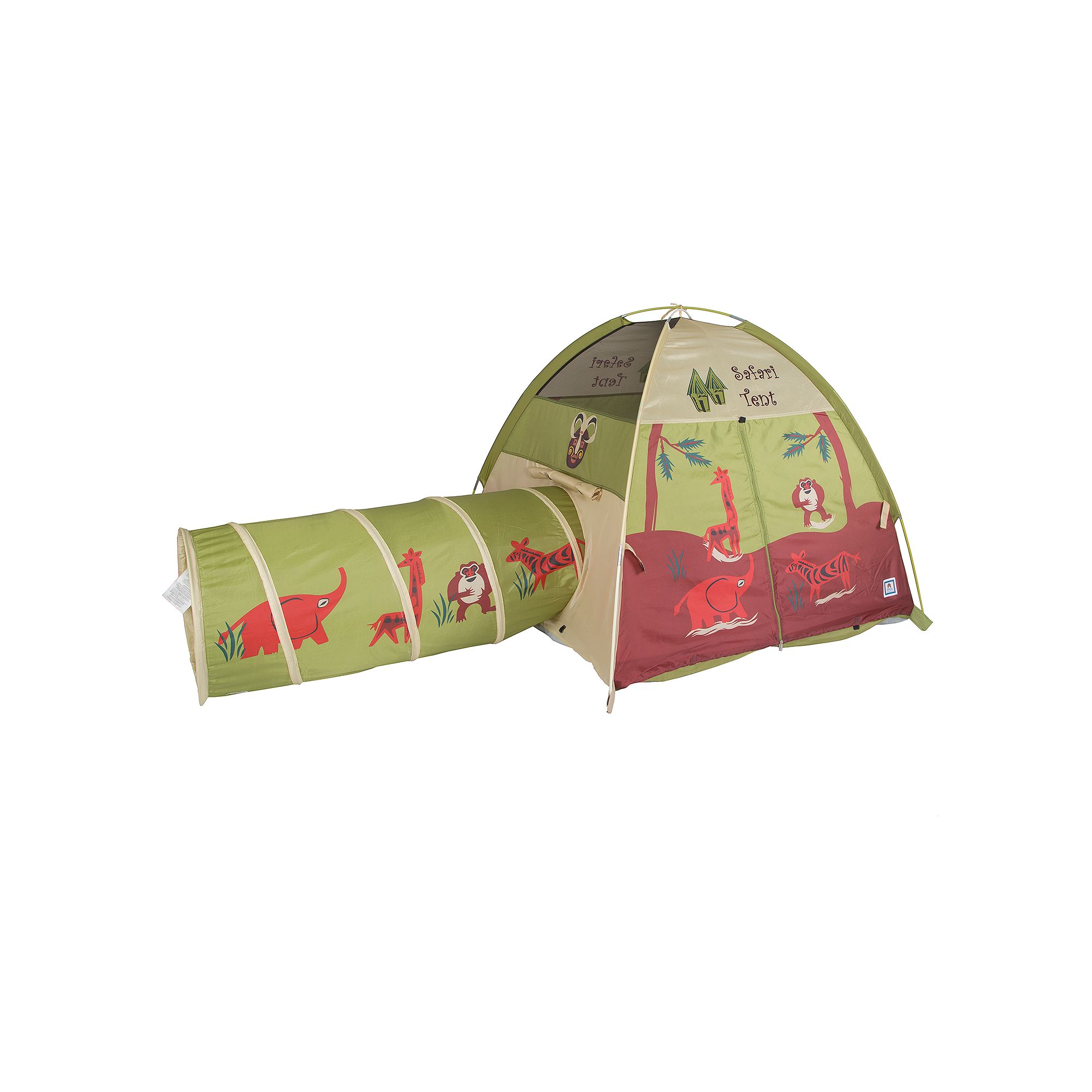 Pacific Play Tents Jungle Safari Tent & Tunnel Combo, Multicolor