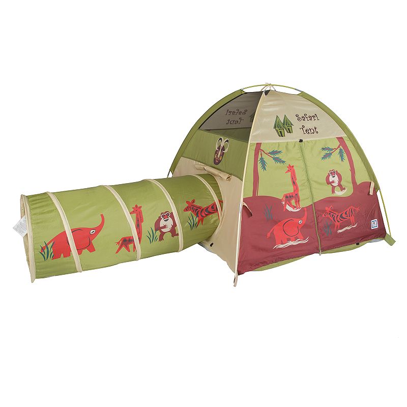 Pacific Play Tents Jungle Safari Tent and Tunnel Combo, Multicolor