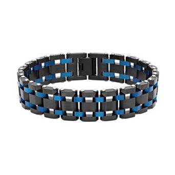 Steel Nation Men's Two Tone Stainless Steel Bracelet