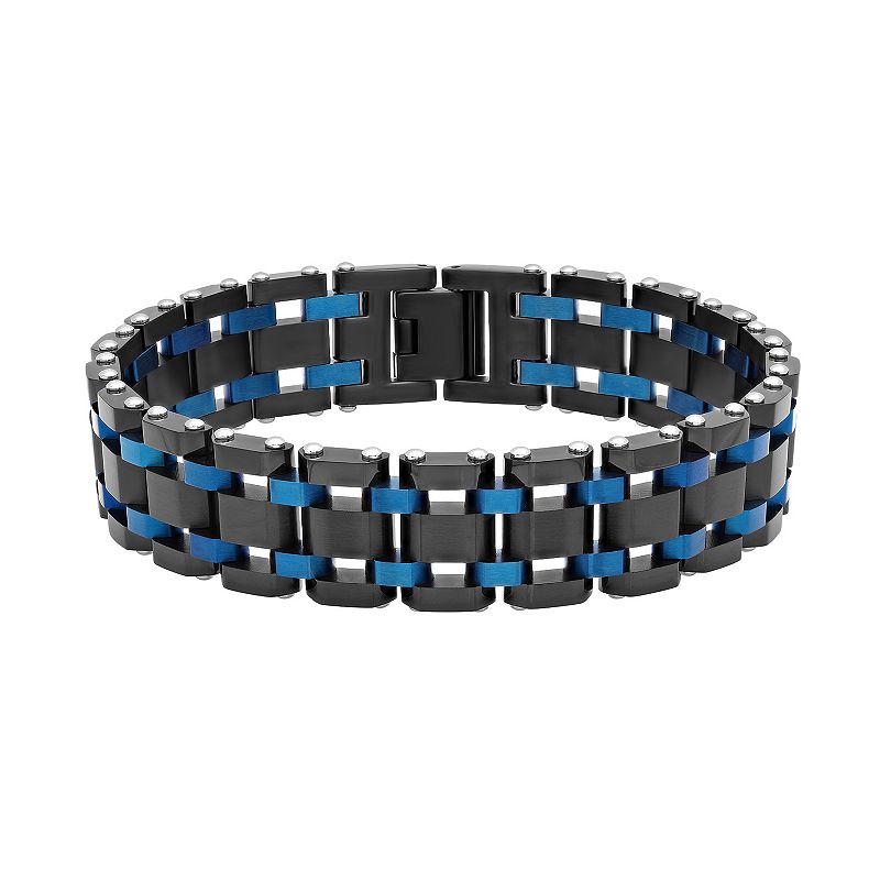 Mens Two Tone Stainless Steel Bracelet, Size: 9, Multicolor