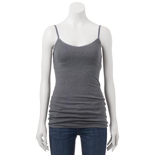 Juniors' SO® VNeck SatinTrim Tunic Cami Tank Top