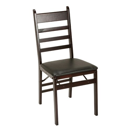 Cosco Espresso Wood Ladder Back Folding Chair 2 Piece Set