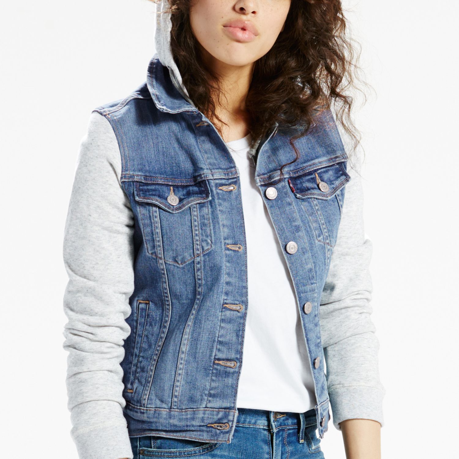 jean jacket hoodie women's