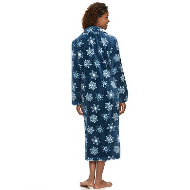 Women's Croft & Barrow® Long Plush Zip Sleepr Robe
