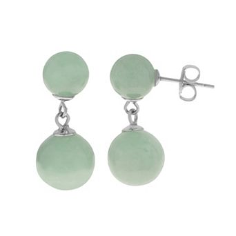PearLustre by Imperial Sterling Silver Jade Drop Earrings
