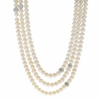 PearLustre by Imperial Freshwater Cultured Pearl & Crystal Endless Necklace