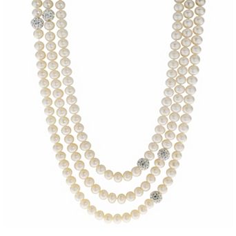 PearLustre by Imperial Freshwater Cultured Pearl & Crystal Endless Necklace