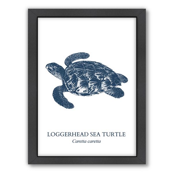 Americanflat Sea Turtle Framed Wall Art