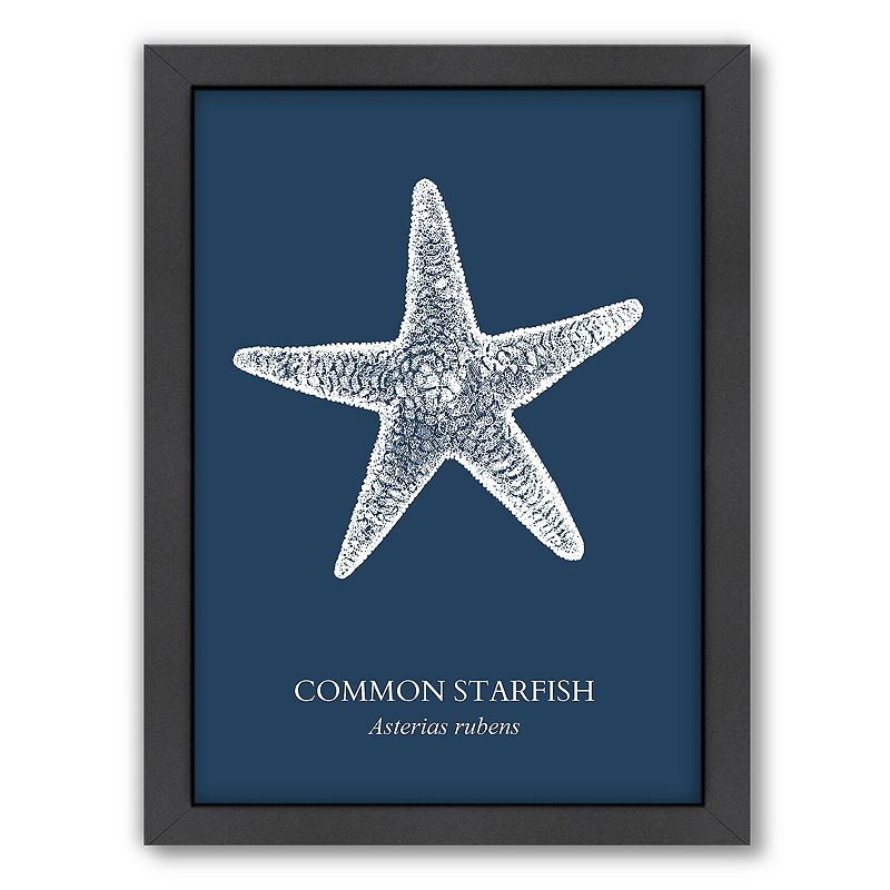 Americanflat Starfish Framed Wall Art, White, 18X24