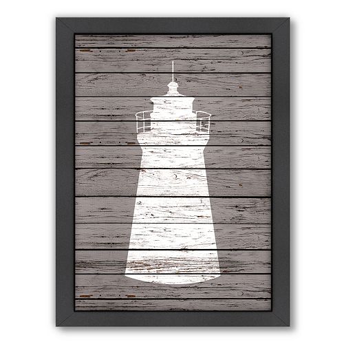 Americanflat Wood Quad Lighthouse Framed Wall Art