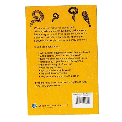"What You Think You Don't Know" Book by Publications International, Ltd.