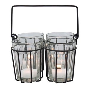 Manor Lane Cut Glass Wire Tealight Holder 5-piece Set